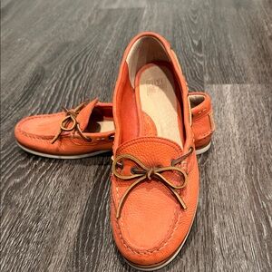 Frye Women's Orange Leather Loafers. Size - 10